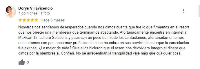 Mexican Timeshare Solutions opinion testimonial