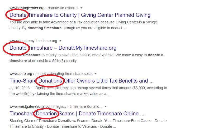 timeshare donation